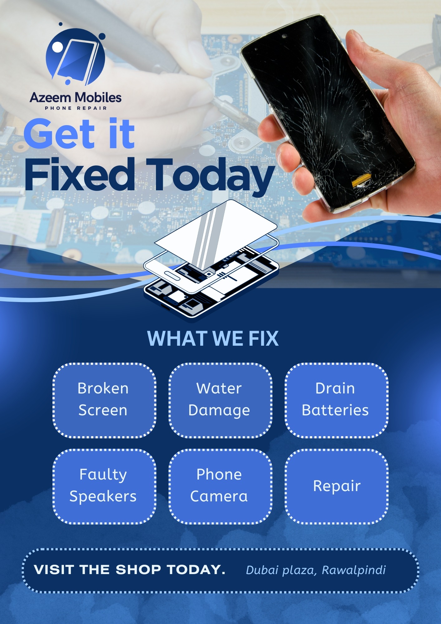AZEEM MOBILES Repair Flyer